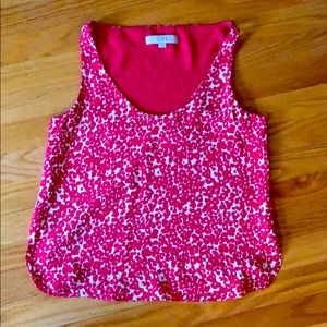 Loft Pink and White Tank Top